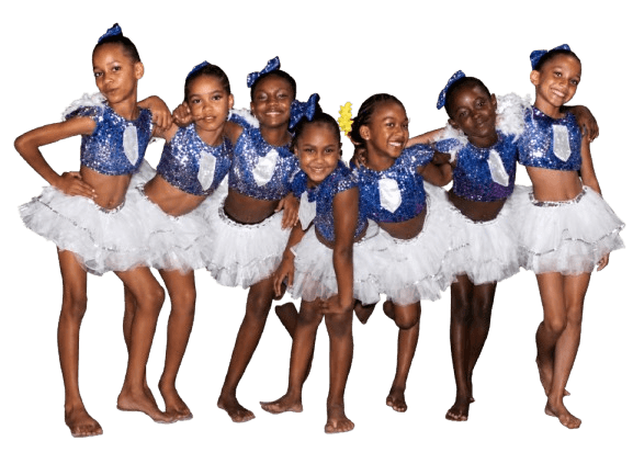 A group of young Heartbeat dancers in white tutus